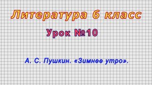 Литература 6 класс (Урок№10 - А. С. Пушкин. «Зимнее утро».)