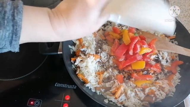 Быстрый постный обед из риса и овощей