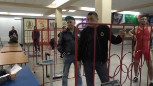 Взвешивание борцов второго дня Гусовского 2019 года.