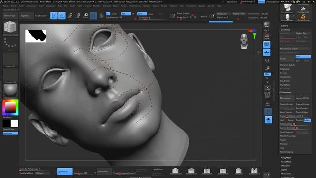 Zbrush Face retopology EASY - Zbrush 2022