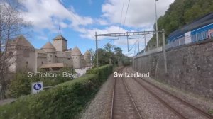 ★ Поездом: Сен-Трифон - Лозанна - Базель, Швейцарский поезд Führerstandsmitfahrt ★, ч.1/2, 4k 60fps