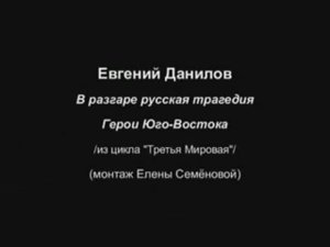 Евгений Данилов  Стихотворения В разгаре русская трагедия; Герои Юго Востока