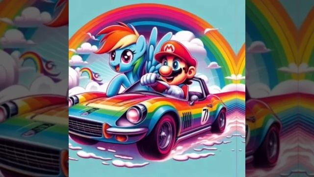 Mario X Rainbow Dash AI Images Клип Между нами тает лед