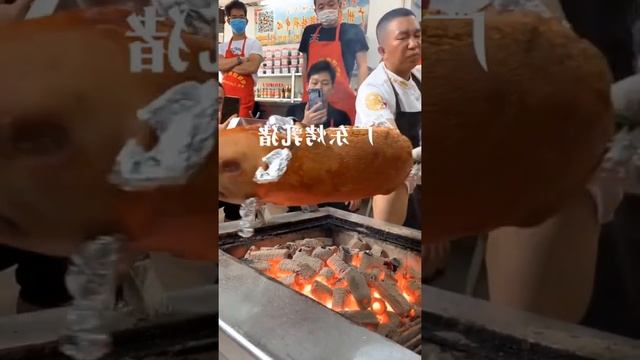 ASMR Street Food Guangdong roast suckling pig training,asian street food#short#shorts