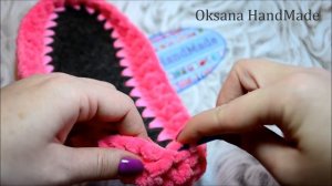 Домашние сапожки из плюшевой пряжи. Crochet Home Slippers boots