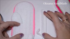 Варежки крючком. Mittens crochet