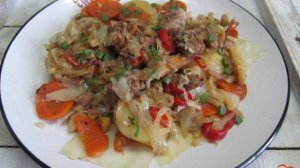 Овощи с мясом в собственном соку - в мультиварке