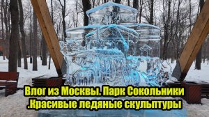 Влог из Москвы. Парк Сокольники.Красивые ледяные скульптуры