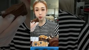 ASMR Chocolate Party Mukbang || Eating Tiramisu, Chocolava cake, Mochi cake 🍡 | #shorts