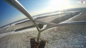 Зимние полёты на мотопараплане.