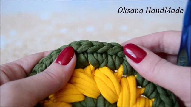 Сумка из трикотажной пряжи. Мастер класс. Crochet pattern.