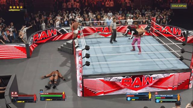 WWE2K24 SAMI ZAYN & CM PUNK VS DREW MCINTYRE & SETH ROLLINS смотреть онлайн