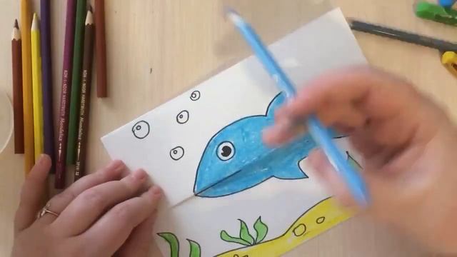 Открытка - игрушка. АКУЛА. Рисунок для детей