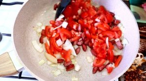 Нежные сливочные макароны с охотничьими колбасками