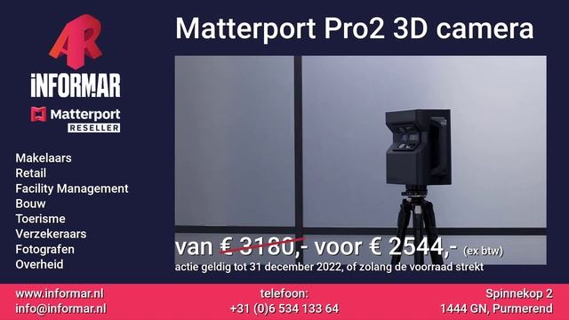 Matterport Pro2 3D camera december aanbieding