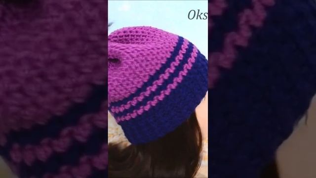 Шапка крючком #oksanahandmade #crochettutorial #crochethat