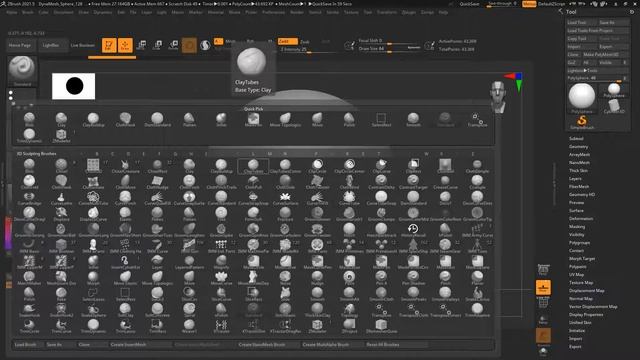 Interface Zbrush