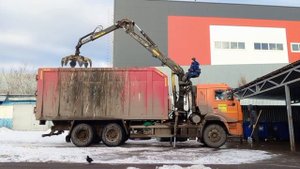 Грузовая машина с краном манипулятором транспорт для детей