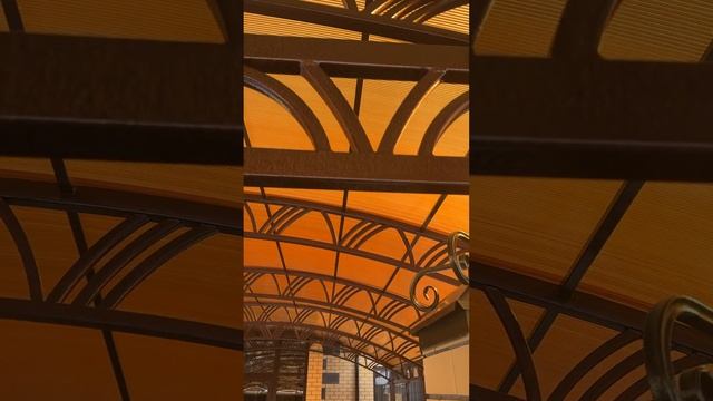 Установили двускатный навес из поликарбоната в Ульяновске. Зонт 73. Русский Сварщик