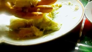 Драники из кабачков с фаршем из мяса.