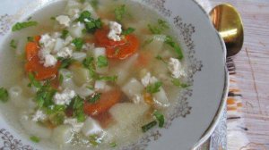 Суп с яйцом и брынзой