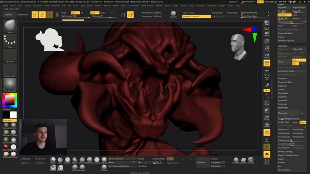 Ретопология и сабдивы за минуту в Zbrush _ Project History