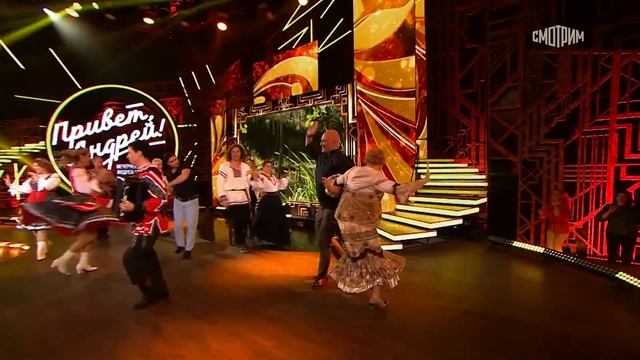 ПЕЛИ И ПЛЯСАЛИ ВСЕ на программе "Привет, Андрей!" Ансамбль КАЛИНА. Russian folk songs. смотреть онлайн