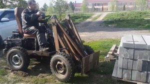 минипогрузчик гидроход, первый выезд.