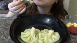 АСМР вкуснейшие ХИНКАЛИ/грузинские хинкали мукбанг/Damplings Khinkali/пробую хинкали в первый раз