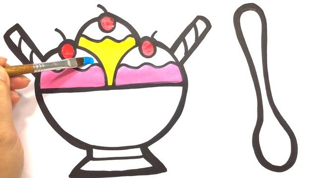 Kак рисовать мороженое | балмұздақ салу және бояу | Drawing and coloring ice cream