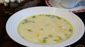 Сырный суп с консервированной кукурузой