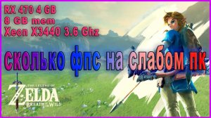 The Legend of Zelda Breath of the Wild СКОЛЬКО ФПС НА СЛАБОМ ПК