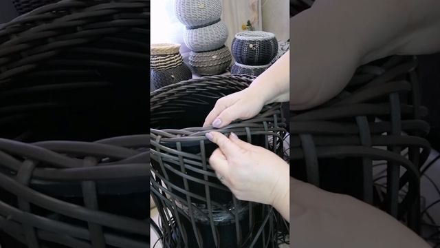 Плетем из ротанга кашпо цилиндр "Лорд"