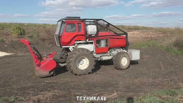 Самоходный мульчер на базе переделенного УЭС-2-280А Полесье. Расчистка обочин и кюветов