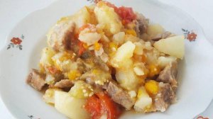 Овощное рагу со свининой в мультиварке