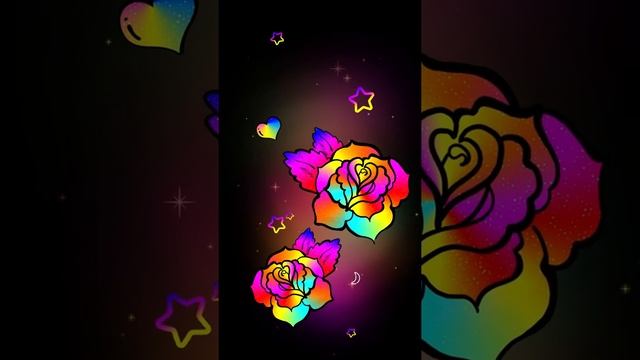 Neon roses wallpaper