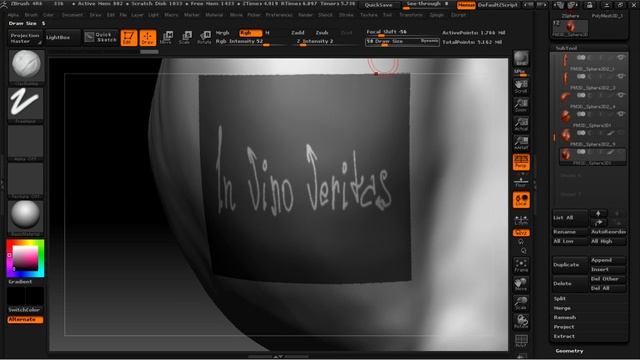 ZBrush 4R6 наносим надпись (720p)