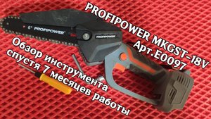 Пила PROFIPOWER MKGST-18V Арт.Е0097 . Обзор инструмента спустя 7 месяцев работы