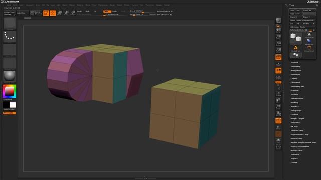 ZBrush ZModeler Polygon Actions - Poly Bridge