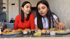 МУКБАНГ/ роллы, Макдональдс/суши/MUKBANG/sushi/먹방/회