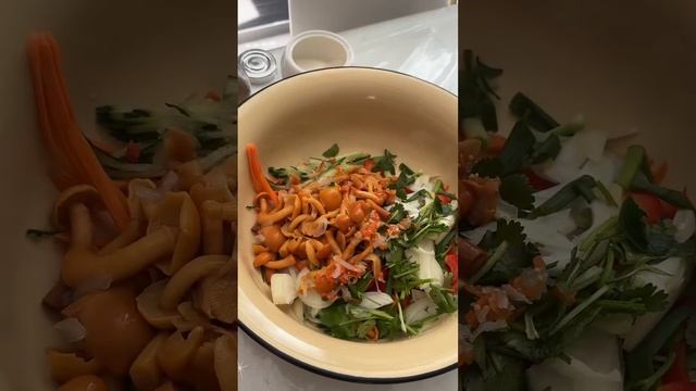 Опята по корейски #еда #корейскаяеда