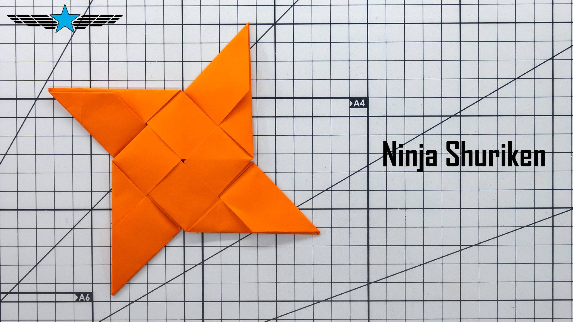 Как сделать сюрикен из бумаги - Летающая звезда ниндзя. смотреть онлайн