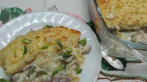 Запеканка из свинины картофеля в сметане