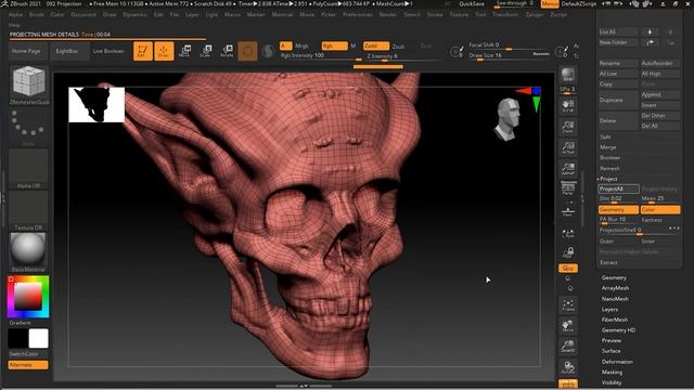 How to Project Details in Zbrush _ Lesson 18 _ Chapter 12 _ Zbrush 2021.5 Essent