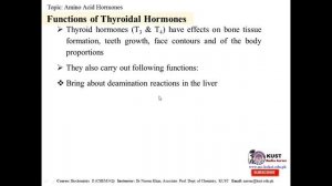 Biochemistry (ammino acid hormones) by dr. naeem khan