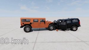 HUMMER H1 vs HUMMER H3! 150 Km/H CRASH TEST! - BeamNg Drive