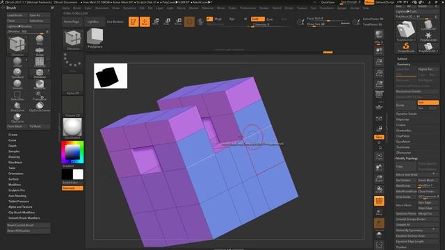 Intro to ZBrush 032 - ZModeler Polygon Actions! Use ZModeler to quickly and easi