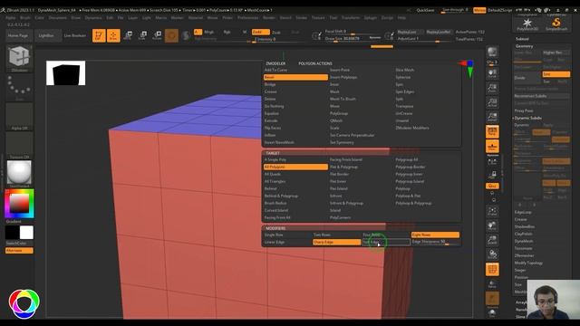 Bevel - Polygon Action _ ZModeler _ ZBrush Tutorial