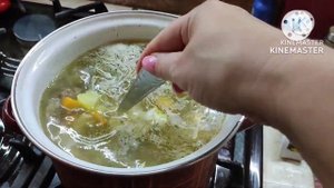 Суп на бульоне из свиной рульки. Просто и вкусно.!!!!!