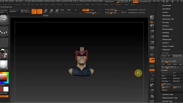 ZBrush  как сохранить развертку модели (720p)